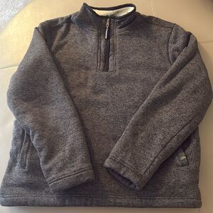 NWOT Orvis Mens Brighton 1/4 zip Fleece Lined Pullover. Black/Gray . Size Large.